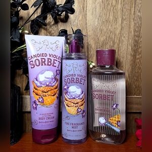 B&BW 🍭💜 Candied Violet Sorbet 3-Pc Bodycare Set